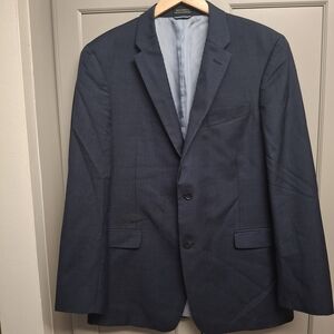 Tommy Hilfiger 42 L Men's Wool Navy Two-Button Suit Jacket And Pants 38/32